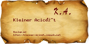 Kleiner Acicét névjegykártya
